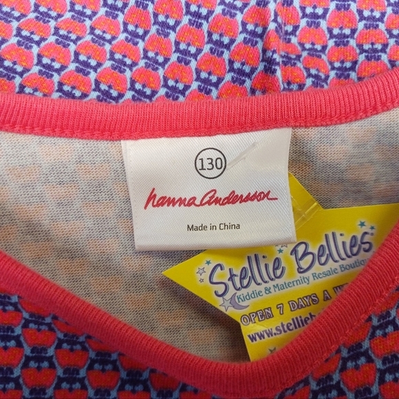 Hanna Andersson Dress Girls Purple and Coral Owl Size 130 (6-8) Medium - Picture 5 of 5